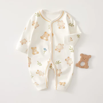 Bộ áo liền quần cho trẻ sơ sinh Quần áo mùa xuân thu bốn mùa Áo liền quần Cotton nguyên chất Quần áo đi chơi cho bé Quần áo mùa thu Quần áo trẻ em Romper
