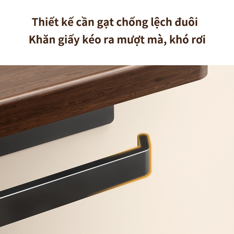 Giá treo cuộn giấy vệ sinh gỗ óc chó, giá treo cuộn giấy vệ sinh hộp đựng giấy vệ sinh dán tường