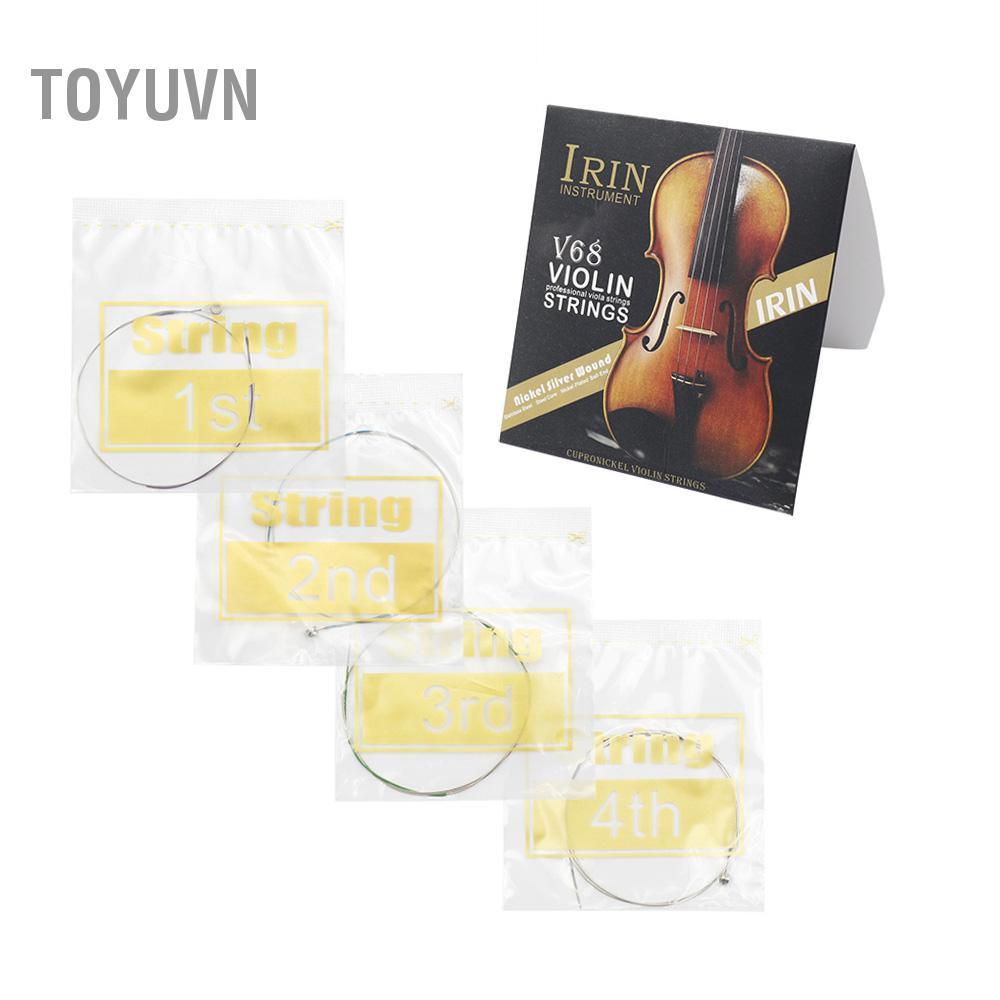 toyuvn ERYUE Bộ dây đàn violin đầy đủ phổ thông (E-A-D-G) Dây đàn violon lõi thép Niken-Bạc có đầu bóng mạ niken cho đàn violin 4/4 3/4 1/2 1/4
