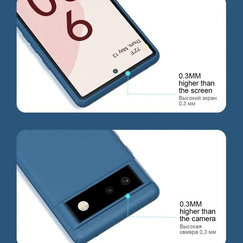 Ốp Điện Thoại Cạnh Thẳng Lỏng Cho Google Pixel 5 5A 6 6A 7 7 A Pro Ốp Lưng Chống Rơi Chống Sốc Chất Lỏng Nhà Ở Bảo Vệ Mặt Sau Điện Thoại