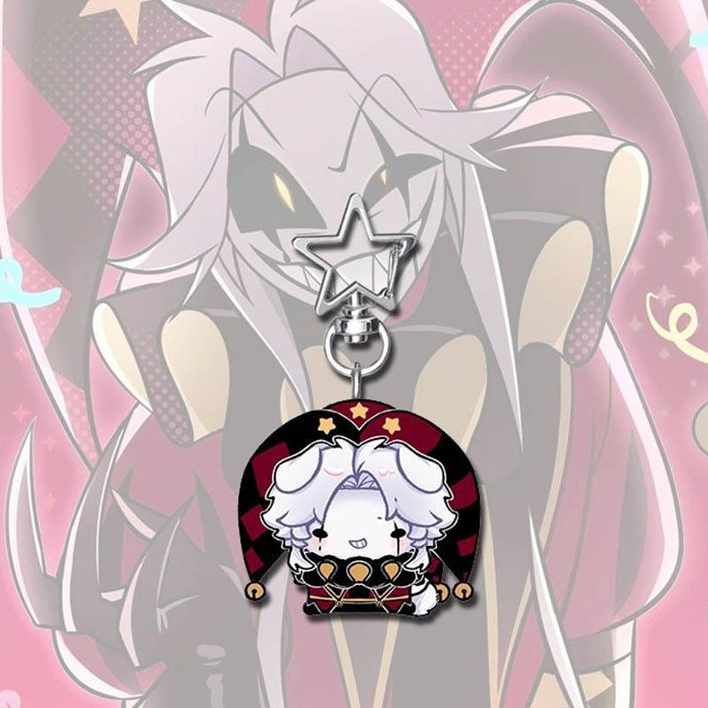Game The Freak Circus Pierrot Cosplay Keychain Kawaii Acrylic Joker Clown Pendant Keyring Key Chain Bag