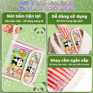 Bút đánh dấu highlight chất lượng cao với hiệu ứng kim tuyến sang trọng, bộ  cây, phù hợp cho học sinh, có tặng sticker