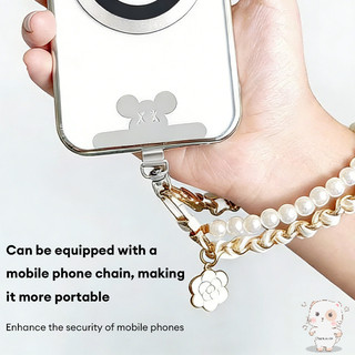 【Chamvn】Miếng đệm điện thoại siêu mỏng hình gấu dễ thương bằng thép không gỉ. xoay 360° đa năng