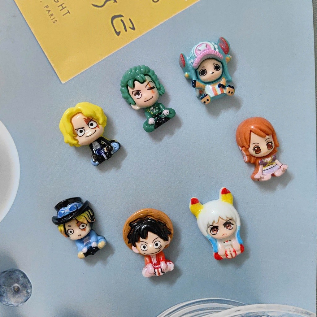 Set charm gắn dép: Charm OnePie Đảo hải tặc phong cách chibi, Monkey D. Luffy, Zoro, Sanji, Nami, Robin, Chopper, Sabo)