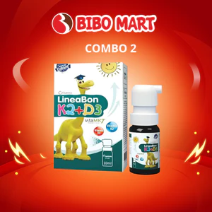 Combo 2 Vitamin K2 D3 LineaBon Spray Màu Xanh Dạng Xịt 10ml Cho Bé Phát Triển Chiều Cao Chắc Khỏe Xương - Bibomart