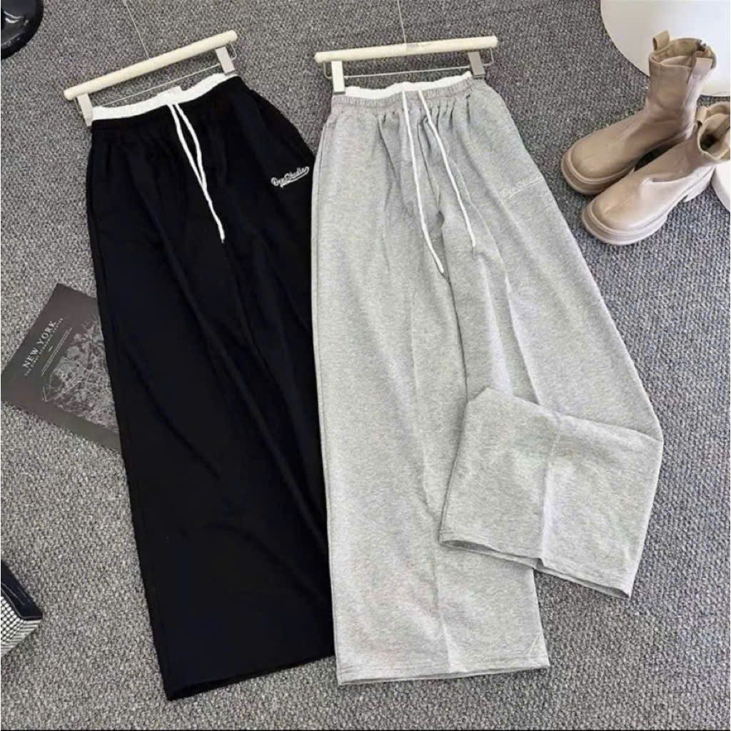 Quần suông ống rộng thê logo nhân mã dây rút gấu thời trang cực hot mặc quanh năm