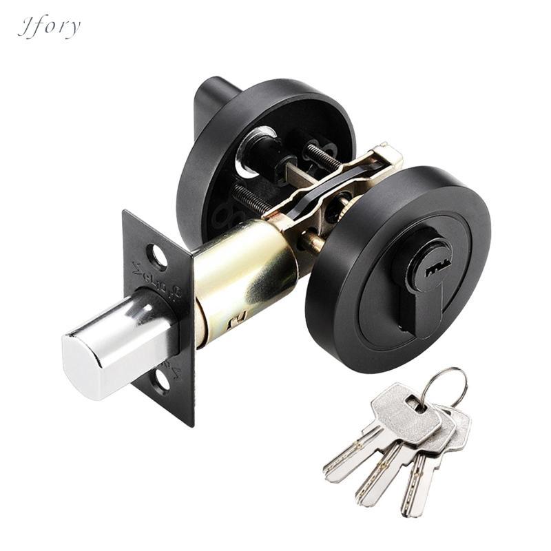 Jfory Khóa cửa Riegel, Khóa lối vào tròn, Khóa an toàn hiện đại cho cửa trước, Thanh xi lanh đơn cho gia đình, văn phòng, phòng ngủ, phòng ngủ