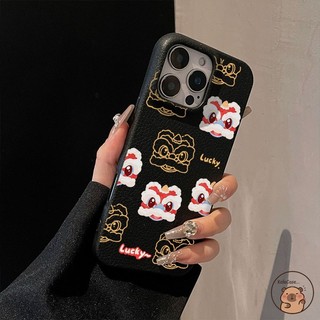 Dành Cho OPPO Find X9 X8s Plus X8 X7 Reno 6 5 5K 4Z K13 Turbo Pro R17 R15 F11 Ốp Điện Thoại 2026 Tết Nguyên Đán Rượu Vang Đỏ Vàng Đánh Thức Sư Tử Khiêu Vũ Hoạt Hình Dễ Thương Vỏ Màu Đen