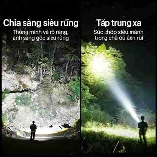 Đèn Pin LED Siêu Sáng với Zoom và Sáng Cạnh, Nhiều Chế Độ Chiếu Sáng Linh Hoạt, Tiện Dụng Cho Mọi Hoạt Động