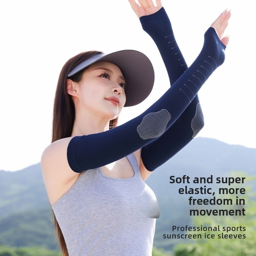 Tay áo chống nắng TRACELIOIAN, Bảo vệ cánh tay thể thao bằng lụa băng bảo vệ chống tia cực tím, thoáng khí bền bỉ Tay áo thấm mồ hôi nhanh khô cho nam và nữ