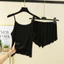 Shop Modal Bộ Đồ Ngủ Nữ Dây Đeo Bên Trong Quần Short Đáy Áo Sơ Mi Rời Loungewear Bộ Đồ Hai Mảnh
