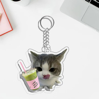 Thanh toán khi nhận hàng móc khóa hình mèo ganci Meme/Móc khóa hình mèo ngộ nghĩnh Acrylic 2 mặt in UV akmal