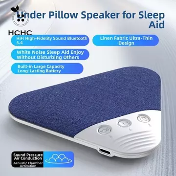 HCHC Under Pillow Sleep Loa, Loa Bluetooth không dây âm thanh HiFi Bluetooth 5.4, Mini Tích hợp tiếng ồn trắng hẹn giờ 3 cấp Thẻ TF Hỗ trợ Gối Loa Bluetooth Sử dụng phòng ngủ