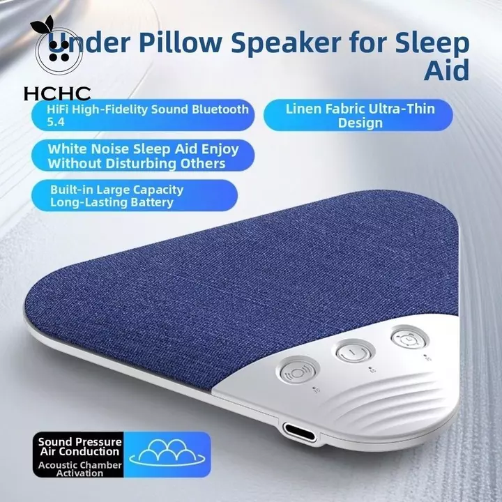 HCHC Under Pillow Sleep Loa, Loa Bluetooth không dây âm thanh HiFi Bluetooth 5.4, Mini Tích hợp tiếng ồn trắng hẹn giờ 3 cấp Thẻ TF Hỗ trợ Gối Loa Bluetooth Sử dụng phòng ngủ