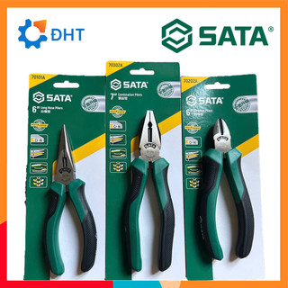 Bộ 3 Kìm Đa Năng 7inch SATA 7302A 70101A  70202A Thép CR-V Chống Mòn Gỉ Kìm Cắt Dây Điện, Kìm Mũi Nhọn, Kìm Kẹp Cắt Thép