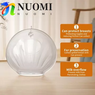 NUOMI Máy hút sữa mẹ bằng silicon NUOMI, Thiết bị vắt sữa cầm tay mềm mại, Bảo quản sữa có thể tái sử dụng HandsFree Chống rò rỉ Bảo vệ ngực có thể tái sử dụng cho bà bầu