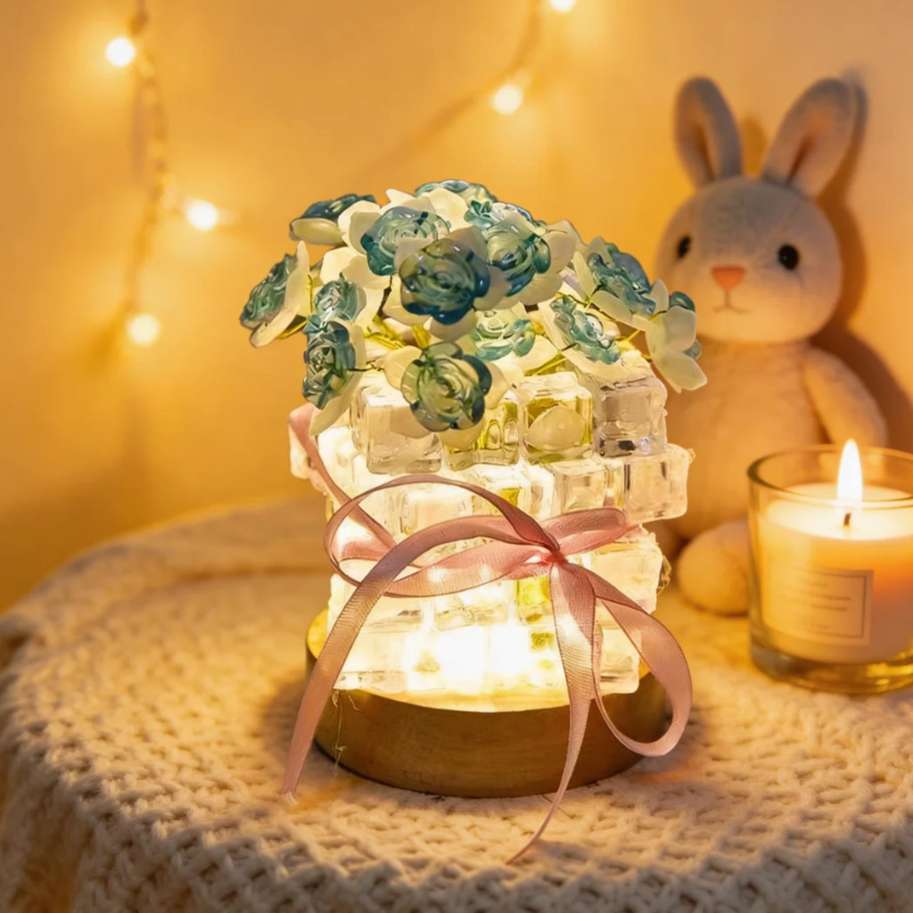 Quà tặng HOT Đèn hoa hồng vĩnh cửu quà handmade tặng người yêu, set làm quà cute handmade dễ thương