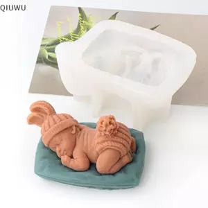 QIUWU 3D Hình Ngủ Cho Bé Khuôn Silicon Nhà Bếp DIY Bánh Kẹo Nướng Khuôn Socola Xà Phòng Handmade Nến Thạch Cao Nhựa Đất Sét Dụng Cụ.