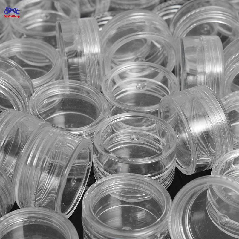 XOITOP 50pc Lọ kem trong suốt Chai mỹ phẩm Mini Hộp đựng nồi trong suốt cho móng tay VN