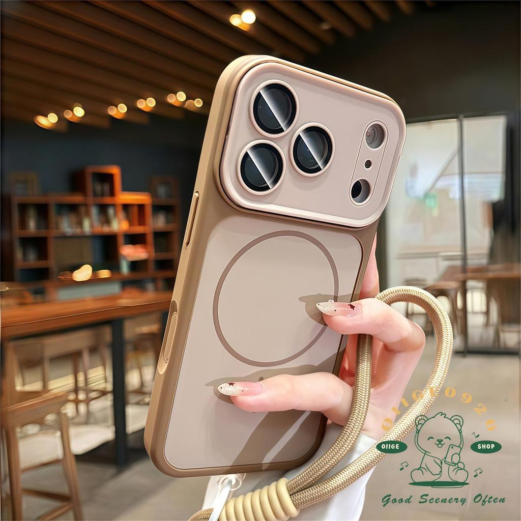 【 Ốp lưng iPhone17 】 Dây buộc mờ cảm giác da lỏng từ tính Vỏ điện thoại iphone17 Pro Max 16 15 14 13 12 11 cho vỏ iPhone Vỏ mềm silicon TPU chống sốc