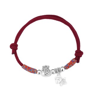 Vòng tay bạc sterling phong cách Trung Hoa màu đỏ - Quà tặng sang trọng