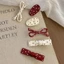 SHUPUN Hair Barrettes, Kẹp tóc liền mạch màu đỏ Retro, Mũ đội đầu chấm bi đa năng BB Clip Phụ kiện tạo kiểu tóc