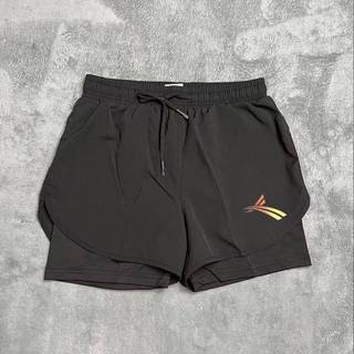 Track and Field Training Running Quick-Drying Pants Workout Shorts Fake Two-Piece Lining Anti-Exposure Au0P
