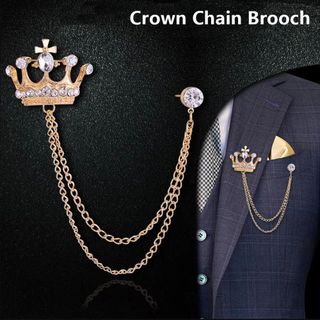 Dây xích thổ cẩm kim loại vintage với tua rua pha lê, phù hợp làm vương miện và ve áo
