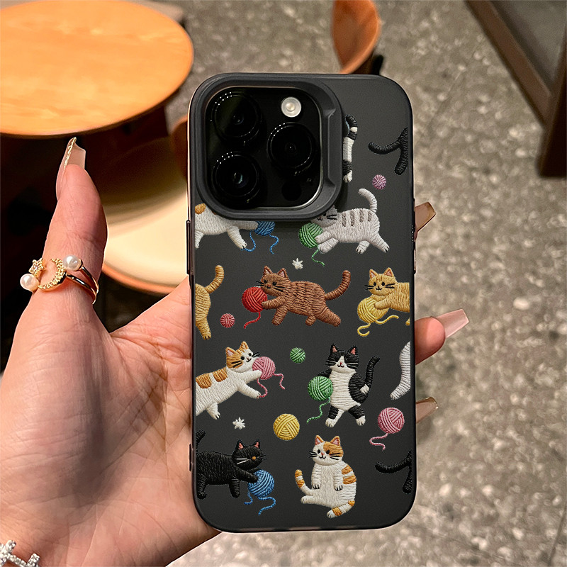 Dễ thương Cat Party Carnival Night cho 16 trường hợp điện thoại iPhone 17Air Frosted Meta Air Case 14 13 11Pro