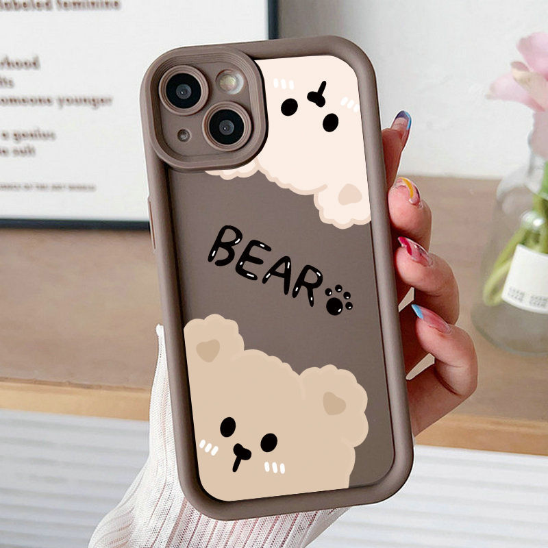 Ốp Lưng Cho OPPO A6 A5X A3 A95 A74 A60 A58 A57 A54 A53 A52 A38 A18 A17 A16 A15 F11 F9 Pro Reno 14 13 12 11 10 7Z 8Z 6Z Thiết Kế Mắt Thiên Thần Chống Rơi Họa Tiết Gấu Dễ Thương JGS008