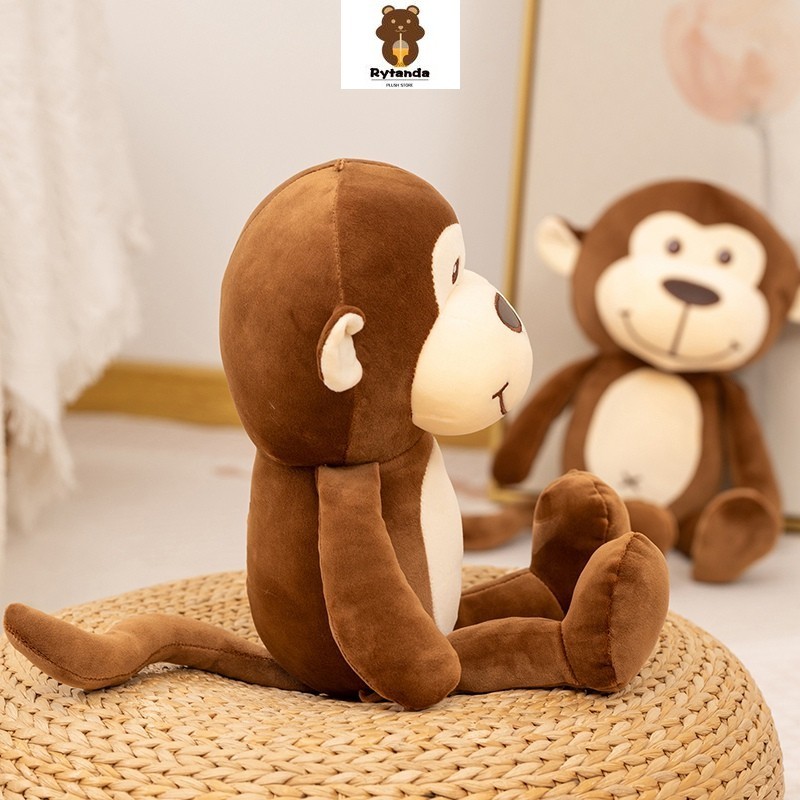 Rytanda Khỉ Dễ Thương Sang Trọng Đồ Chơi Mềm Mô Phỏng Khỉ Sang Trọng Búp Bê Gối Thú Vị Động Vật Sofa Đệm Trẻ Em Bạn Gái Trang Trí Năm Mới Quà Tặng Sinh Nhật Giáng Sinh