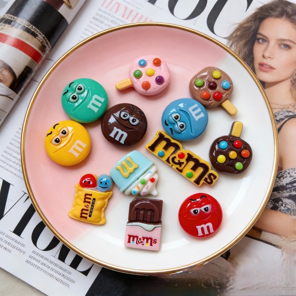 Set Charm Kẹo M&M Sắc Màu Dễ Thương – Charm Gắn Dép Candy Cute