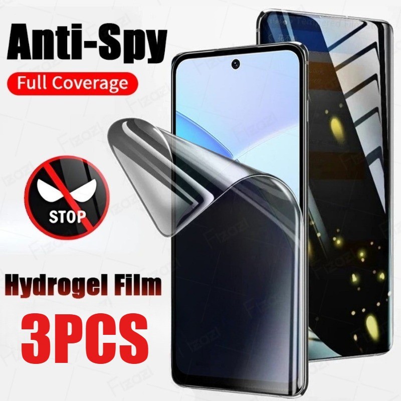 3 Phim Hydrogel Mềm Chống Gián Điệp Riêng Tư Cho Tecno Camon 30 30S 40 50 Premier Pro 4G 5G Chống Ánh Sáng Xanh Và Mờ Phim Mờ HD Bảo Vệ Màn Hình