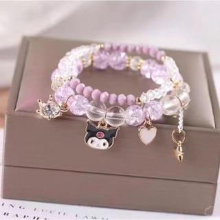 Vòng tay đính cườm pha lê hai lớp dành cho nữ Hoạt hình Cặp đôi Phong cách Dây tay Quà tặng cho người bạn thân nhất Sanrio Cinnamoroll Giai điệu của tôi Ngọt ngào JK Cô gái mềm mại Trang sức học sinh