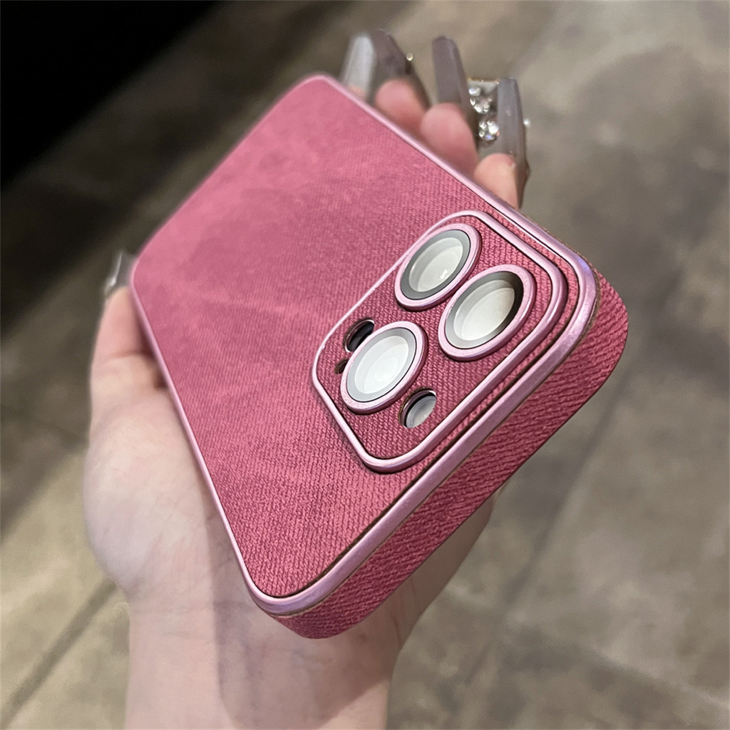 Ốp Điện Thoại Họa Tiết Vải Denim Cho IPhone 15 Pro Max 11 12 13 14 Pro Max Vỏ Mềm Bảo Vệ Camera Vỏ Chống Sốc
