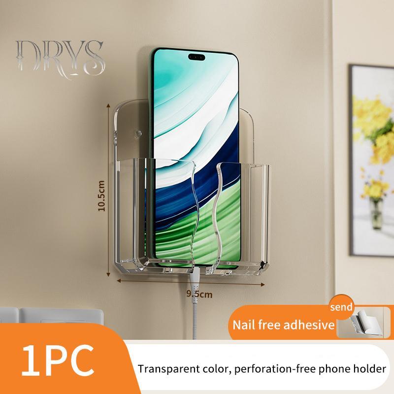 (TFT) Giá đỡ tường điện thoại di động Hộp lưu trữ sạc điện thoại di động đa năng Tổ chức TV Điều khiển từ xa Giá treo Braet Sạc làm MỚI