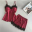 ESSENCEH Bộ Đồ Ngủ Dây Nữ, Bộ Đồ Ngủ Mỏng Polyester Mùa Hè, Quần Short Sling Bộ Đồ Giải Trí Thoáng Khí Bộ Đồ Gia Đình
