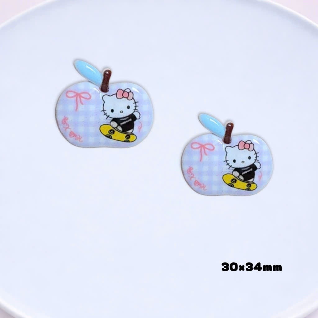 Set Charm Hello Kitty Táo Đỏ Candy Siêu Cute – Bộ Charm Kitty Apple Kawaii