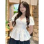 Áo Babydoll Kiểu Nữ Tay Bồng Cổ Tim Dáng Bông Xòe Mùa Hè MA 5024