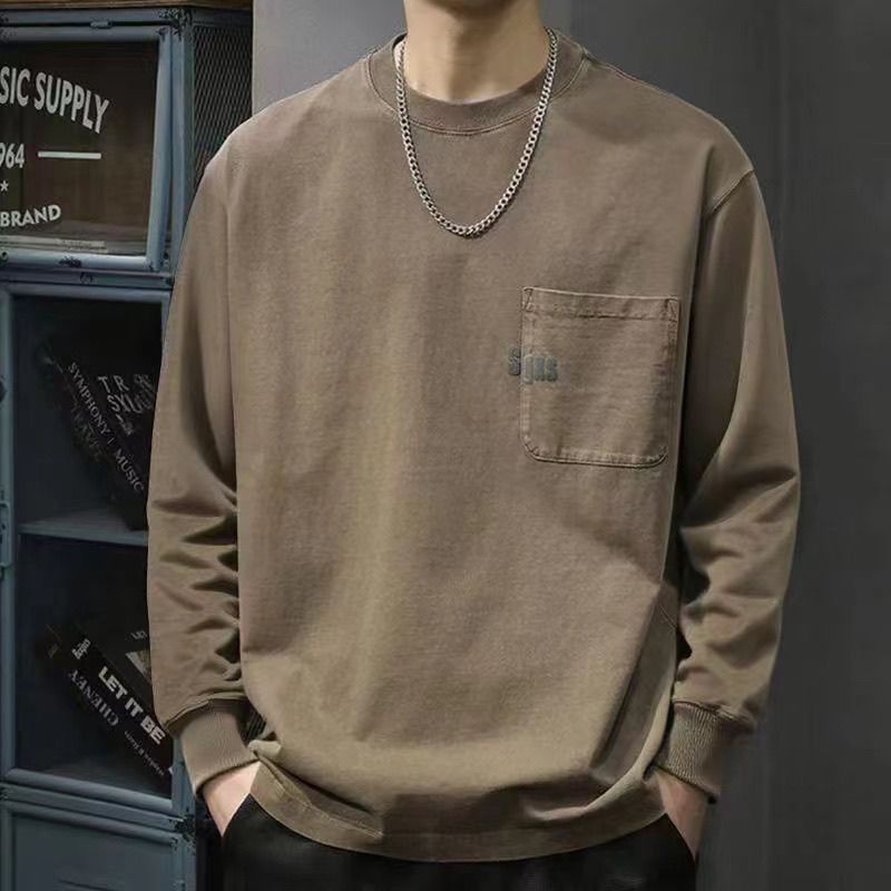 Áo thun nam dáng rộng, phong cách retro Mỹ, cổ tròn, phù hợp mặc hàng ngày
