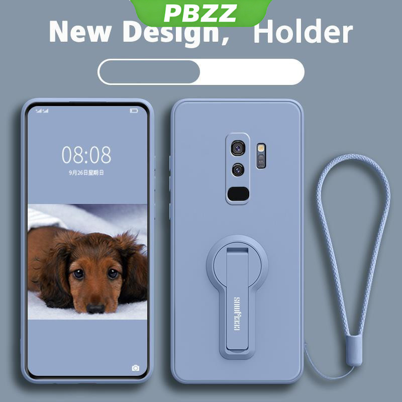 Ốp mềm Samsung S9/S9 Plus chống sốc 360° viền vuông, silicon, thiết kế mới kèm giá đỡ ytxzzj01