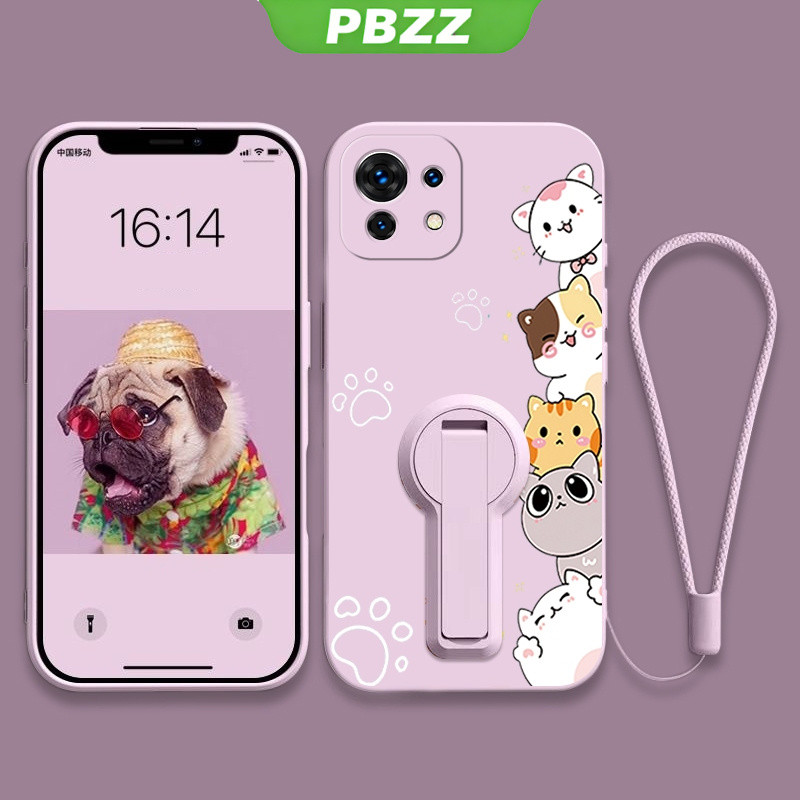 Ốp cho Xiaomi Mi 11 Lite Xiaomi 11t Xiaomi 11 Lite 5g NE Xiaomi 11t Pro Ốp điện thoại Ốp mềm Ốp chống sốc dạng lỏng thiết kế mới Mèo hoạt hình thẩm mỹ có giá đỡ ytxzdzmm01