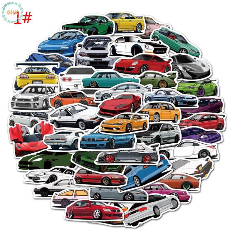 50 Miếng sticker xe ô tô JDM trang trí guitar / vali / ván trượt