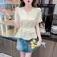 Áo sơ mi Pháp mùa hè mới dây buộc ren thời trang mỏng vừa vặn và giảm béo cho nữ
