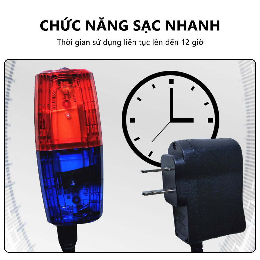 Đèn LED đeo vai màu đỏ và xanh lam Đèn cảnh báo đèn flash giao thông Đèn tín hiệu an toàn Đèn đeo vai có thể sạc lại