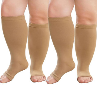 Tất Nén Bắp Chân Rộng Size Plus - Đầu Gối Cao, Phù Hợp Nam/Nữ & Du Lịch