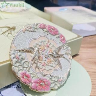 Gương Mini YUUKII, Dụng Cụ Mỹ Phẩm Hoa Mẫu Đơn Vintage, Quà Tặng Gương Trang Điểm Bỏ Túi Phong Cách Trung Hoa Hợp Thời Trang