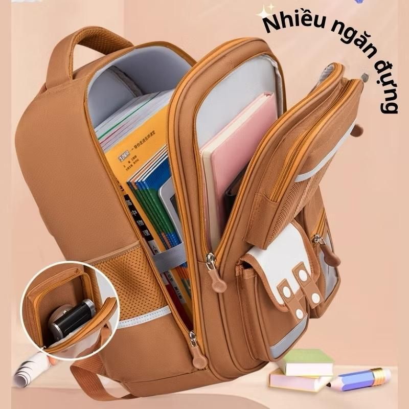 [ Tặng phụ kiện Capybara  ] Balo cho học sinh tiểu học, Balo chống gù cho bé từ lớp 1 đến lớp 6 siêu đáng yêu . C87 SHOP