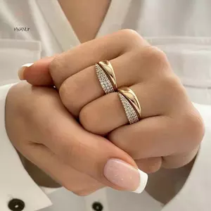 Hình Học Nhẫn Nhiều Lớp Kim Cương Rỗng, Dành Cho Nữ, Thời Trang
