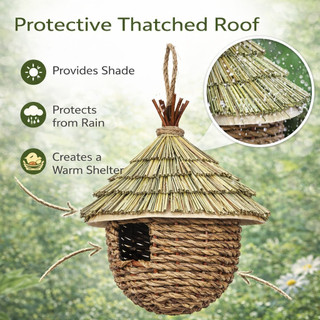 Nhà Chim Ruồi Dệt Tự Nhiên Nhà Chim Treo Tổ Cho Sân Vườn Trang Trí Ngoài Trời